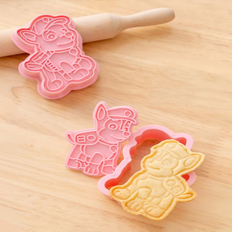 Cake Cookie Paw Patrol Cutters Plastic DIY 3D Baking Mould Cookies Cutter Set Cartoon Puppy Biscuit Baking Tool Decoration Tools