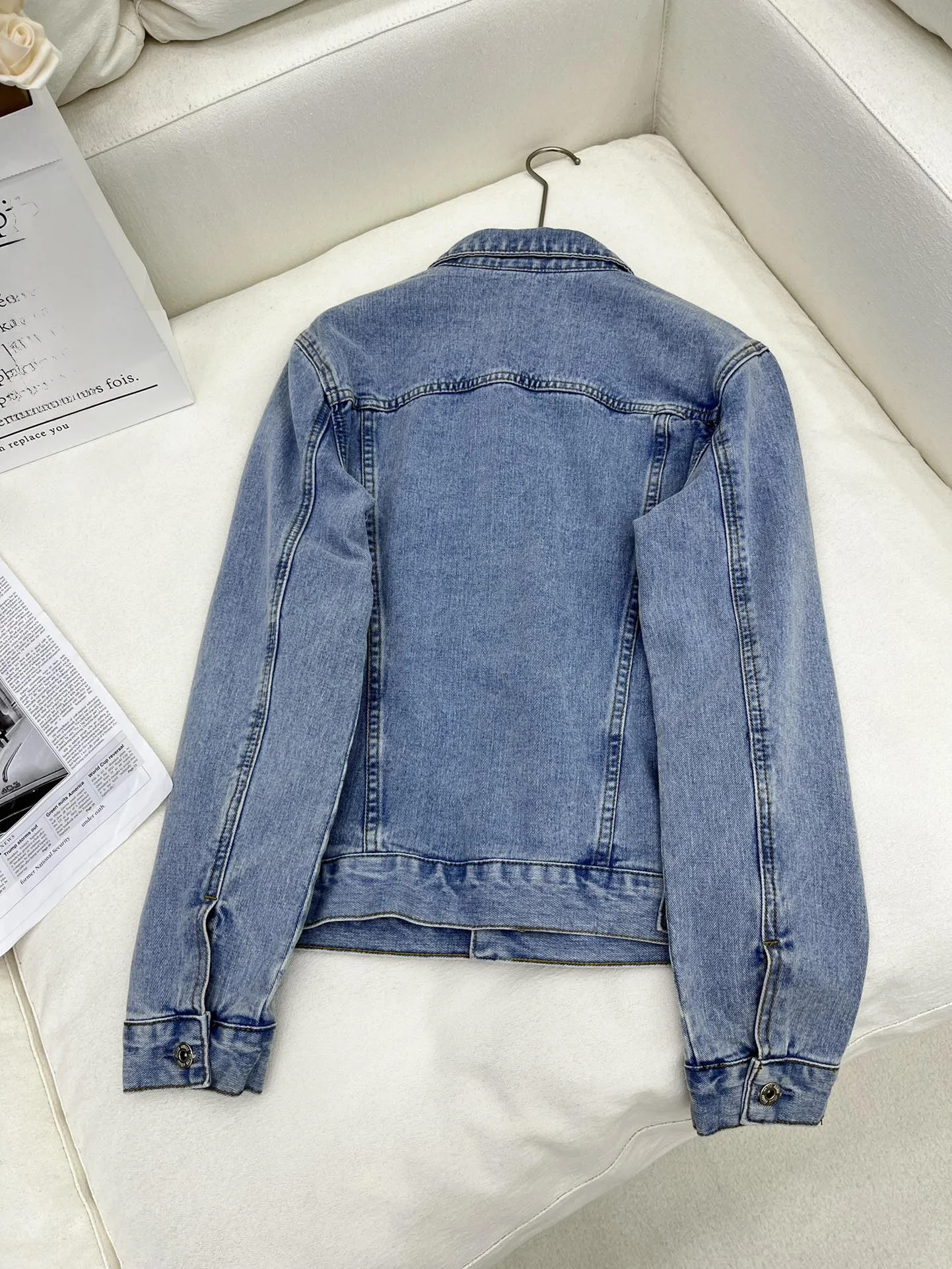 2024 Autumn and Winter New Denim Jacket Women Retro Long Sleeve Loose Luxury Denim Jacket Tops