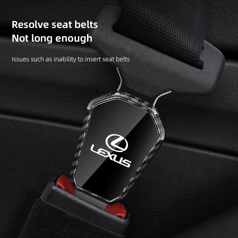 ألياف الكربون مقعد السيارة حزام كليب موسع شارة معدنية قفل مشبك لكزس RX300 IS200 IS250 ES350 Ct200h UX250h NX300h RX350 LS