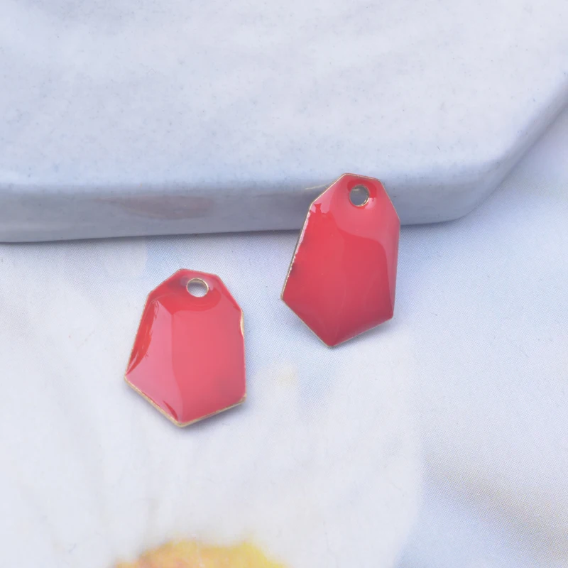 30 Stück Kupfer-Geometrie-Anhänger mit Tropfen-Emaille, beidseitig emailliert, für DIY-Schmuck- und Ohrringherstellung – Detail 4