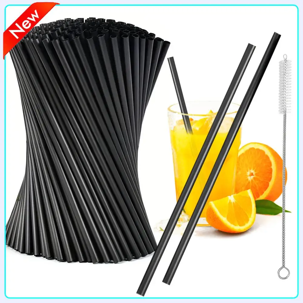 100/200 Uds pajitas negras pajitas flexibles para beber pajitas de cóctel pajita de tubo de bebida de plástico para boda té bar fiesta al por mayor