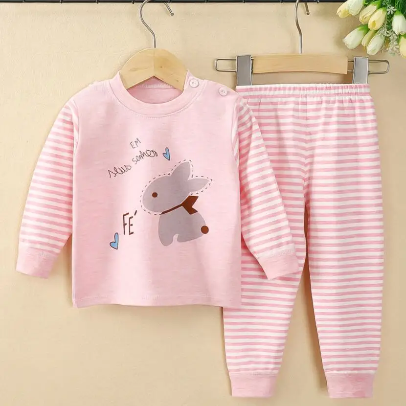 Autumn Winter Underwear Girls Cotton Undershirt Toddler Kids Long Johns Suit Baby Hot Pants Sets Boy\'s Underwear Casual Homewear