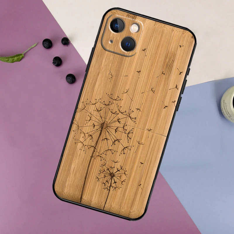 Bamboo Wood Pattern Skull Print Case For iPhone 16 15 14 13 12 11 Pro Max Mini X XR XS Max 7 8 Plus 2 Bumper Cases Cover