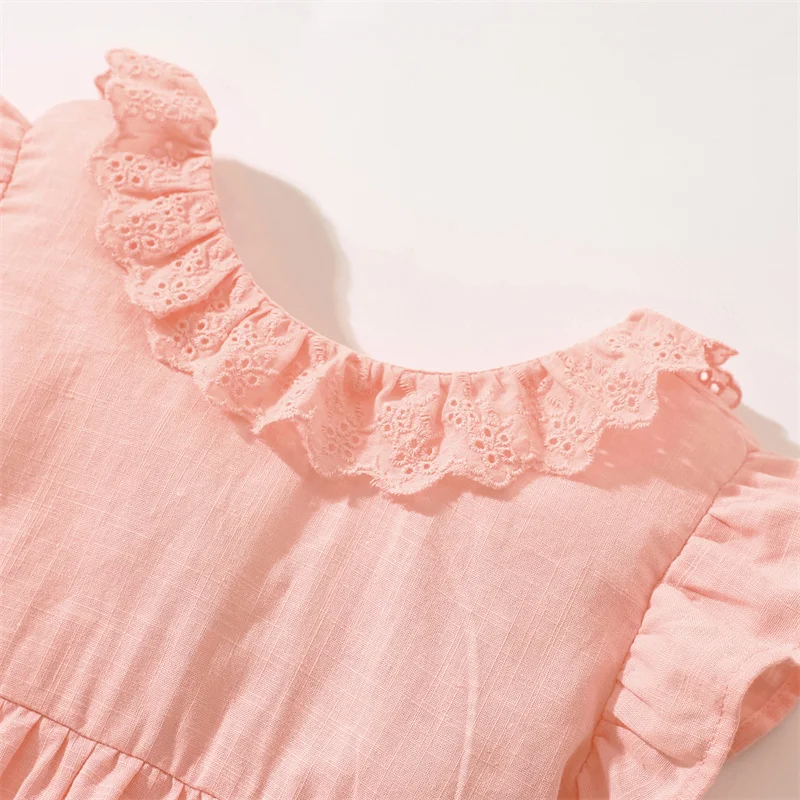 Spring meter 2-8 Jahre Neuankömmling Mädchen Kleider Blumen applikation heiß verkaufen Sommer Kinder Kleidung Kurzarm Baby Kleider – Detail 9