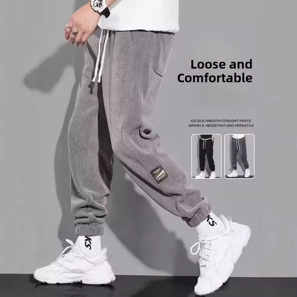 

Зимние утепленные хлопковые мужские повседневные брюки 2024 года: модные городские вельветовые брюки для отдыха, молодежная одежда осень-зима