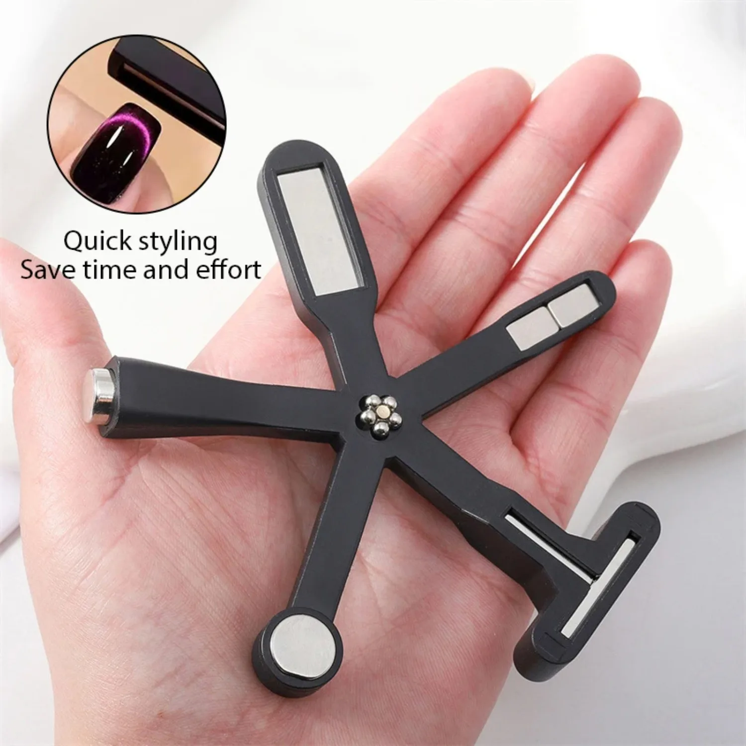 6-IN-1 Strong Magnetic Stick for Cat Eye Gel Polish Nail Magnet Tool Magnet Pen Nails Art Design Glitter Effect Manicure Tools