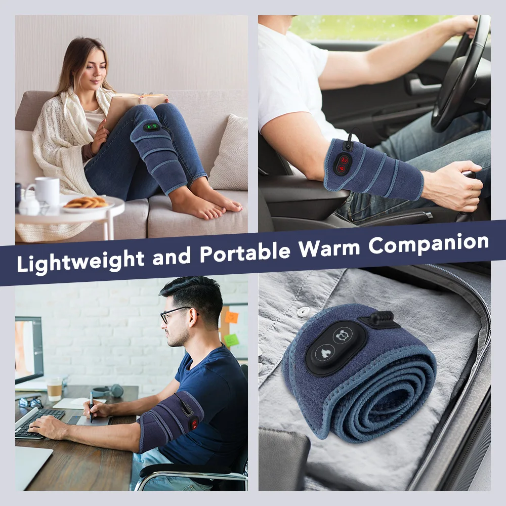 

Electric Heating Strap with Multifunctional Temperature Control Knee Pads, Hand Leg Ankle Heating 4 Temperature Control 3 Timing