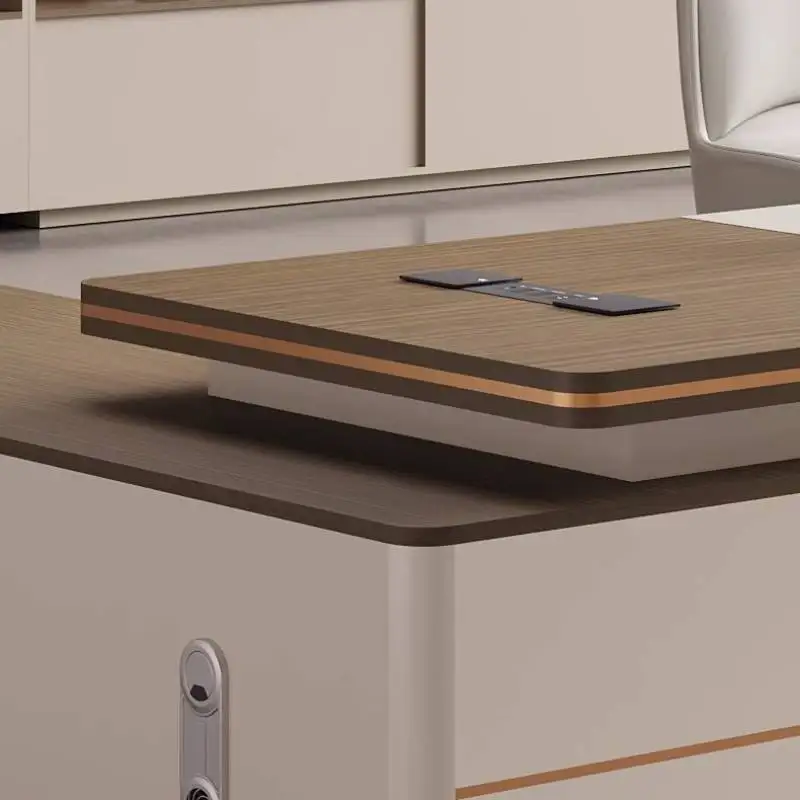 Grande scrivania da ufficio direzionale in legno bianca portaoggetti in piedi scrivania direzionale economica di lusso ad angolo Tisch mobili per piccoli spazi