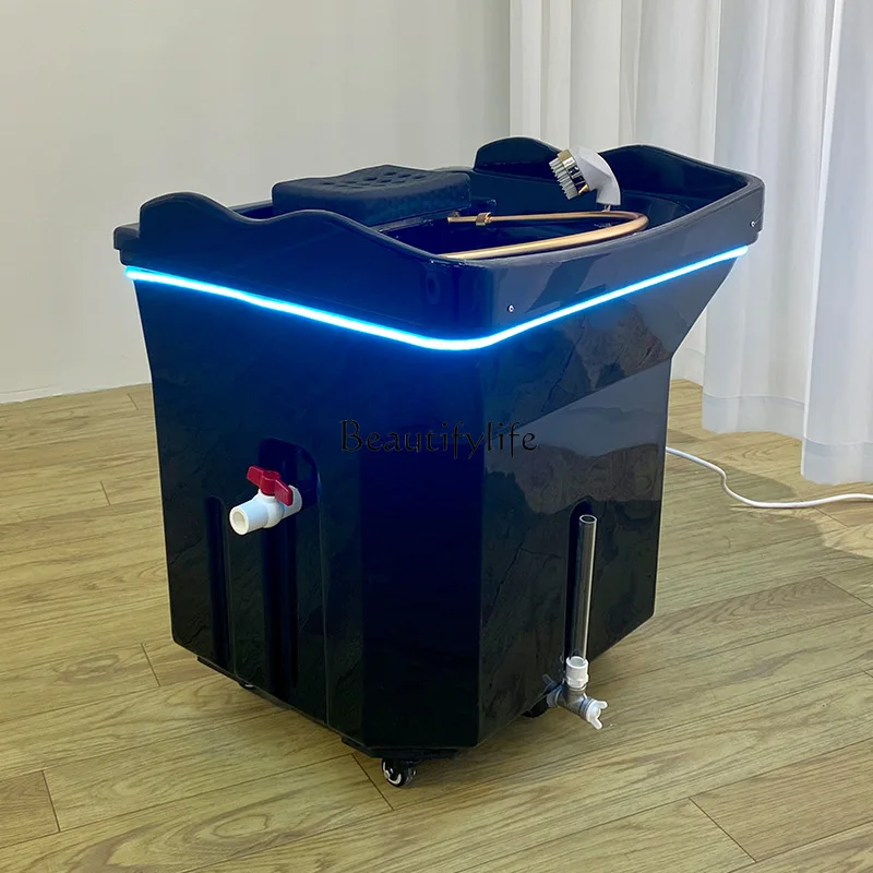 

Mobile shampoo basin head treatment machine beauty salon fumigation water circulation shampoo basin free of water pipe