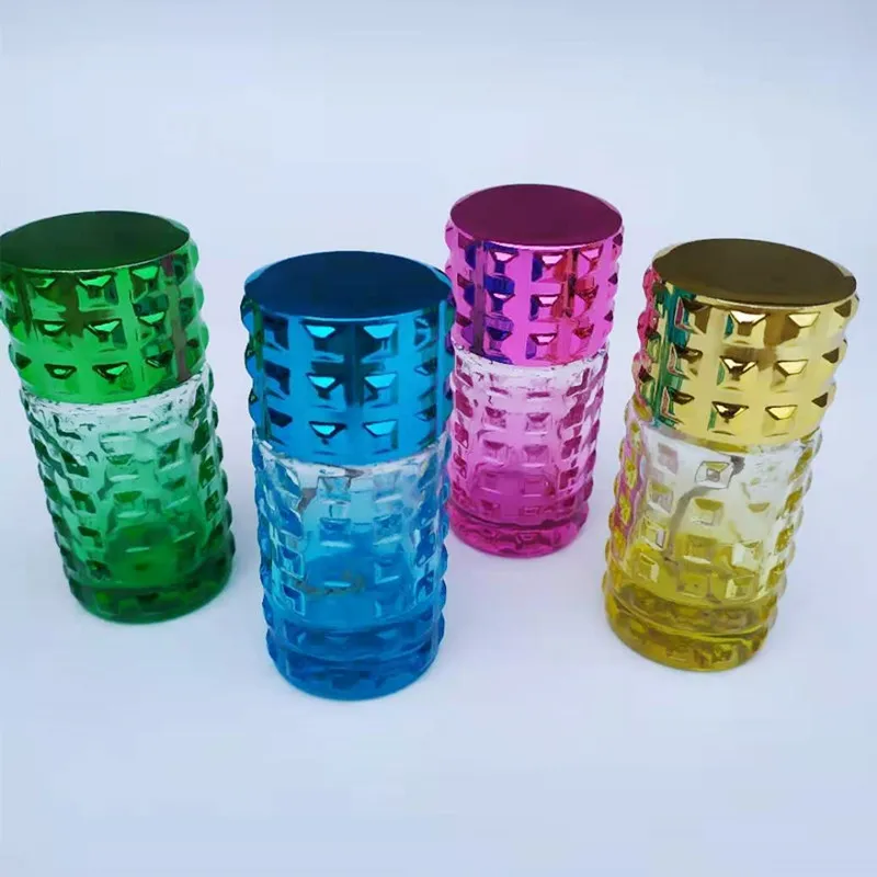 Colored transparent glass Alcohol burner, portable and creative, new compact mini lamp wick