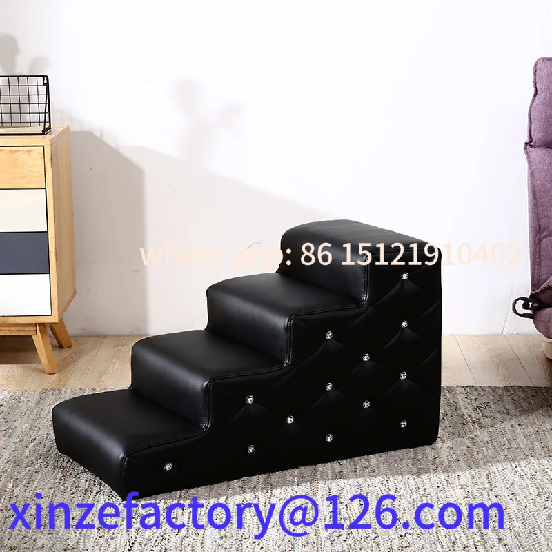 Customizable Pet Dog Stairs Sponge Steps Wooden Rack
