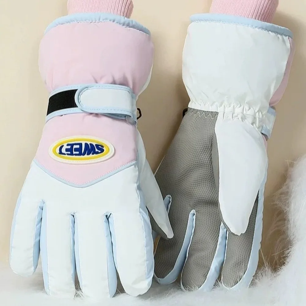 Halten Sie warme Snowboard-Handschuhe, Touchscreen, wasserdicht, Fahrrad-Fäustlinge, winddicht, verdickt, Vollfinger-Fäustlinge, Wandern