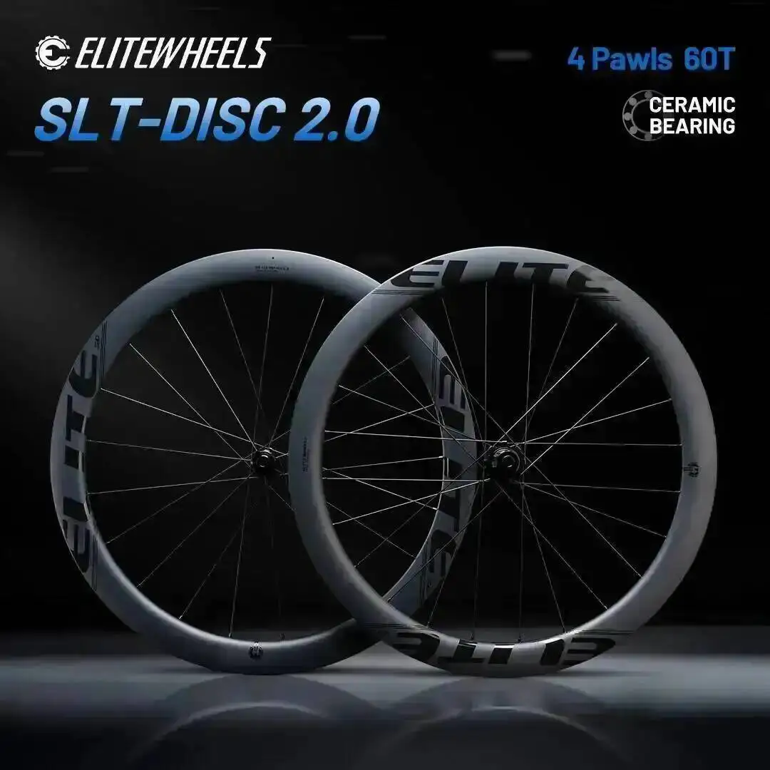 

Карбоновые колеса ELITEWHEELS Low Resistance SLT-DISC 2.0 с керамическими подшипниками для гоночных велосипедов, 4 шпильки, 60T, дисковые, для шоссейных велосипедов.