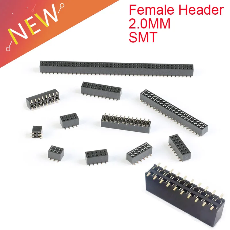 10PCS SMD SMT 2*2/3/4/5/6/7/8/9/10/12/16/20/40/ PIN double row FEMALE PIN HEADER 2.0MM PITCH Connector Socket 2X/6/8/10/20