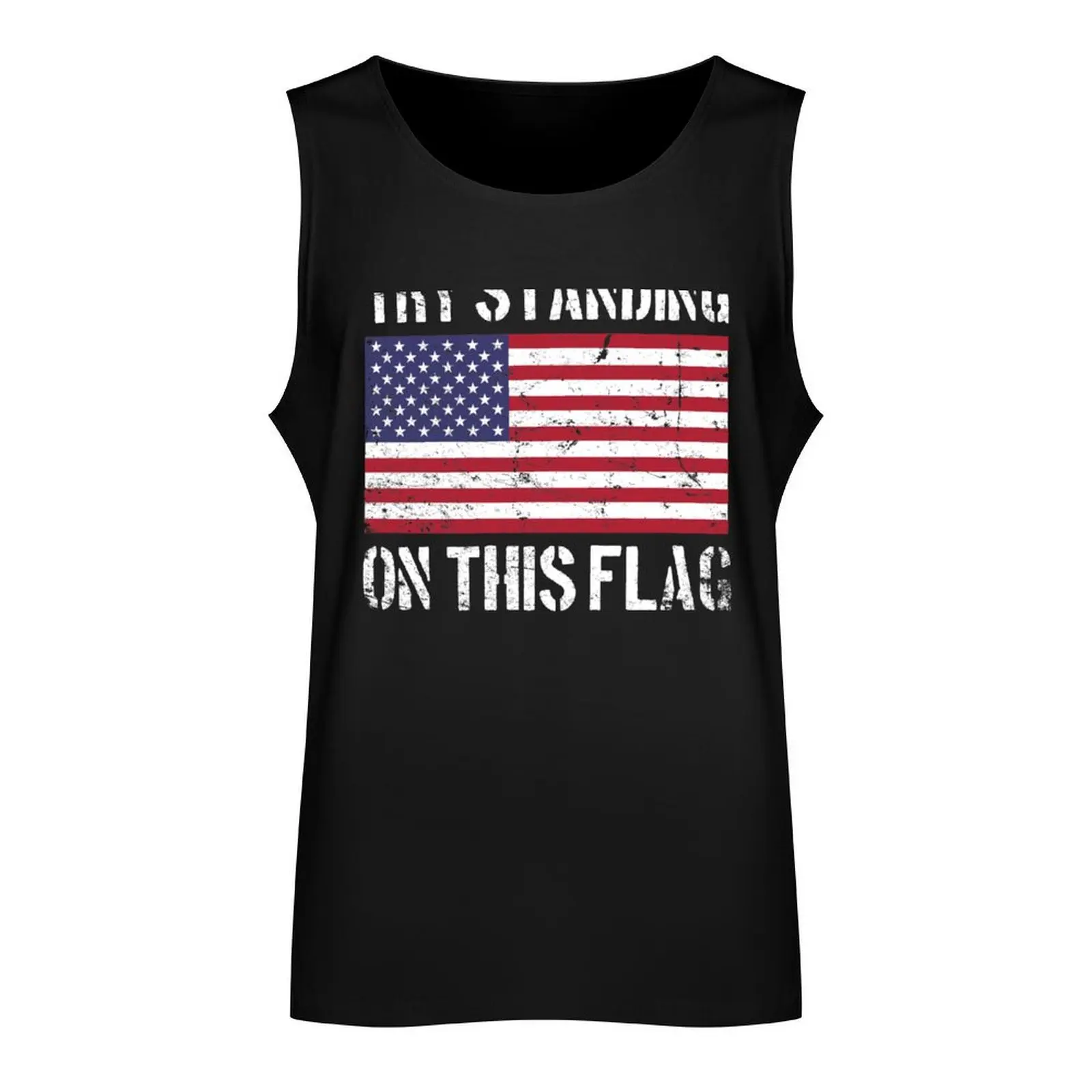 Try Standing on this Flag Tank Top Men gym sportswear men clothing gym for men t shirts