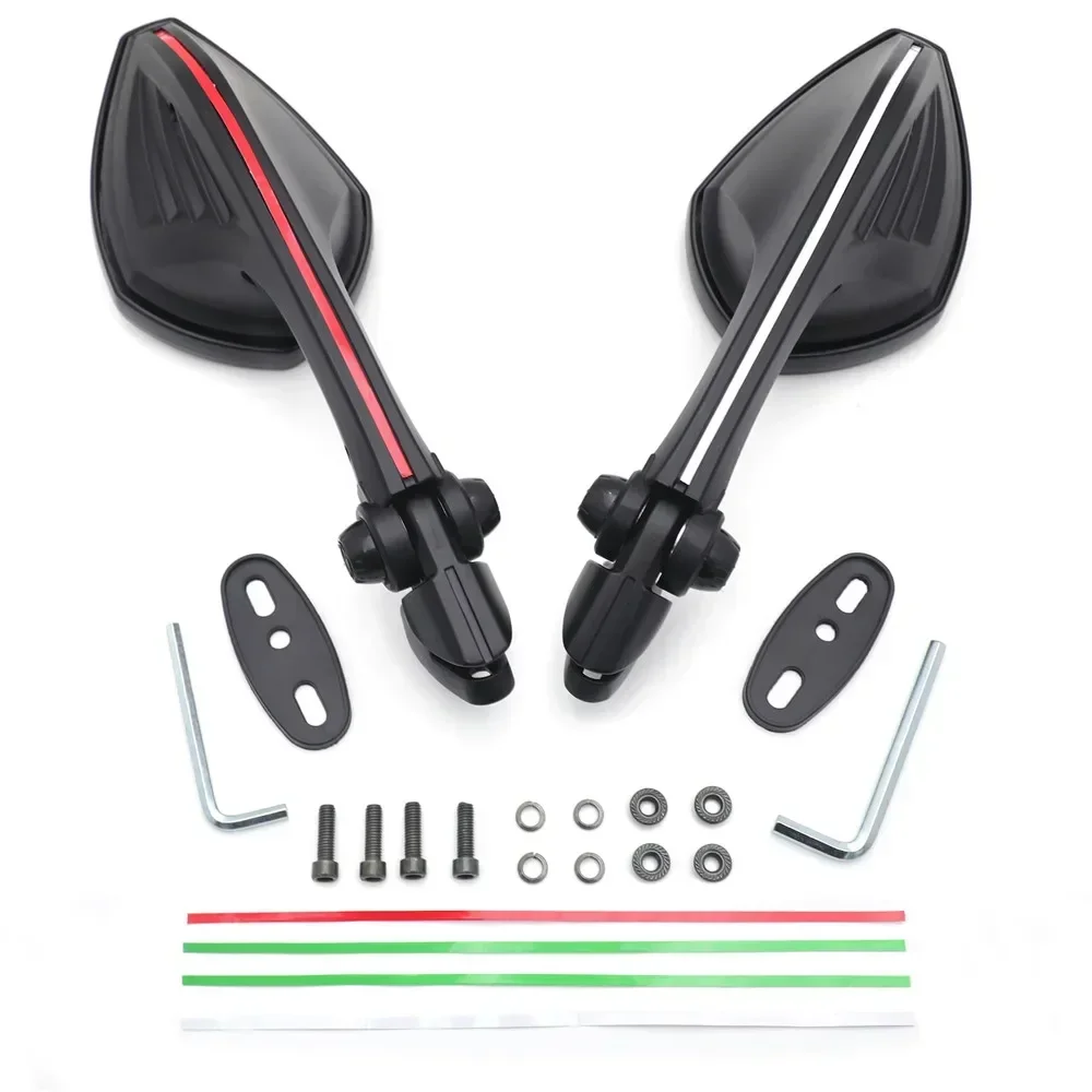 W/ Colorful Stickers Mirrors Racing Rearview For 2003-2021 Honda CBR600/Suzuki GSXR750 1300 Ninja FZ1 view 2