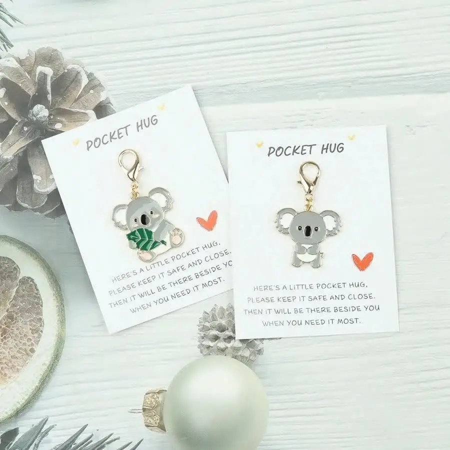 1/5/10/20/50/100pcs Cute Koala Keychain Pocket Hug Charms, Cute Bag Pendant, Love & Care Party Favor, Ideal For Christmas, New Y