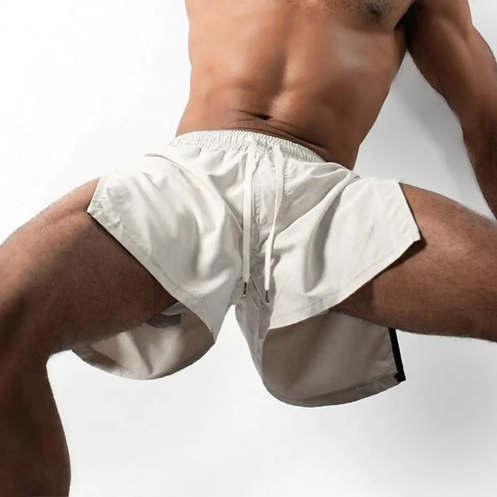 Athletic Running Shorts Men Fitness Shorts Men’s Fitness Shorts with Side Zipper Quick-drying Breathable Gym Workout Pants