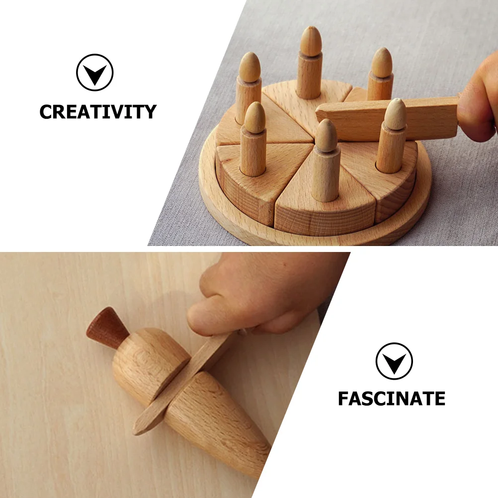 Couteau en bois simulé pour tout-petits, jouets de cuisine, ensemble de fournitures, modèle l'inventaire, accessoire de scène, 5 pièces