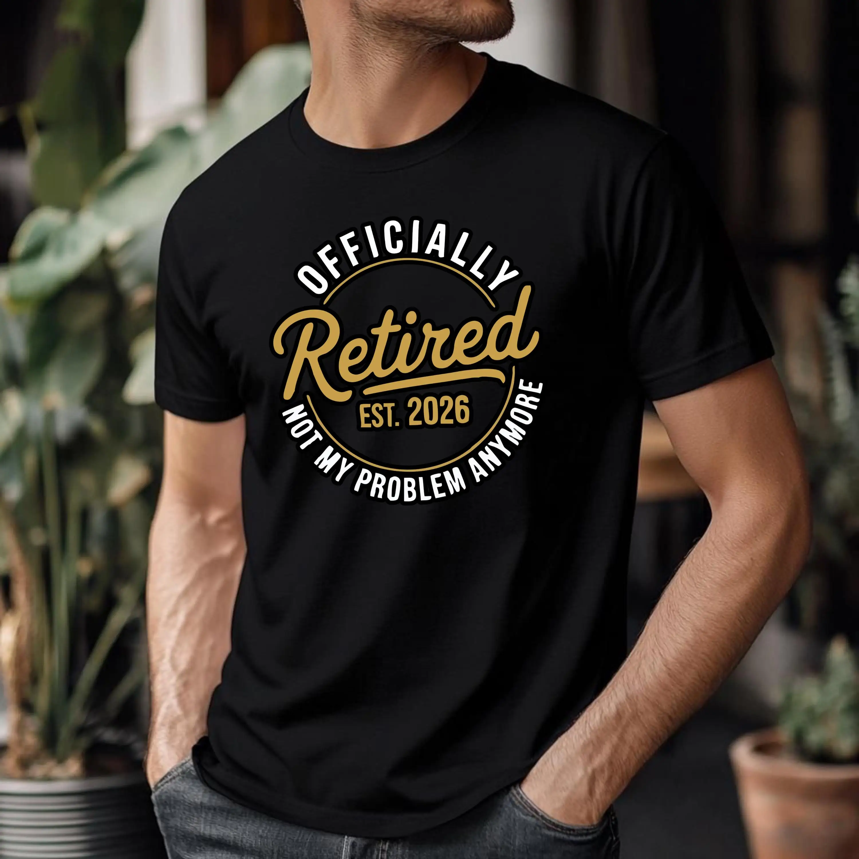 Men's T-shirt, Fashionable Trend, Comfortable and Casual Officially Retired 2026 Shirt | Funny Retirement Gift for Men and Women