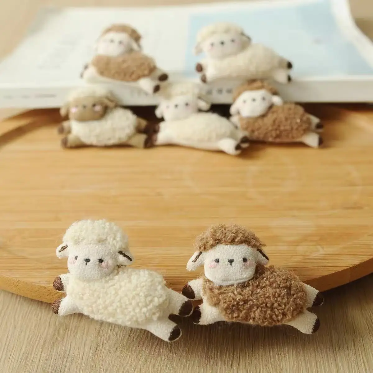 Eclectic Literary Cartoon Brooch Small Lamb Bag Accessory Fabric Filled Brooch
