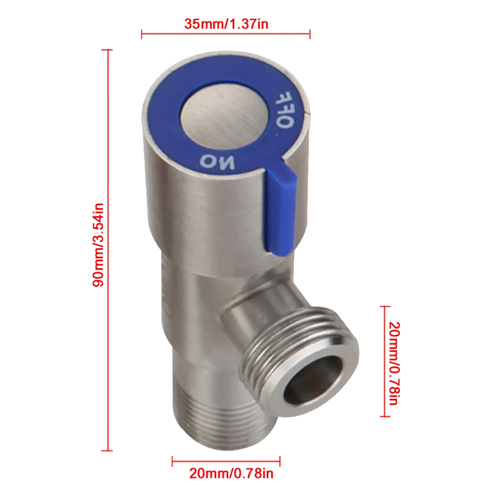 Stainless Steel Angle Stop Valve G1/2 Inlet and Outlet Quarter-Turn Shut Off Valve Bathroom Kitchen Replacement Tools