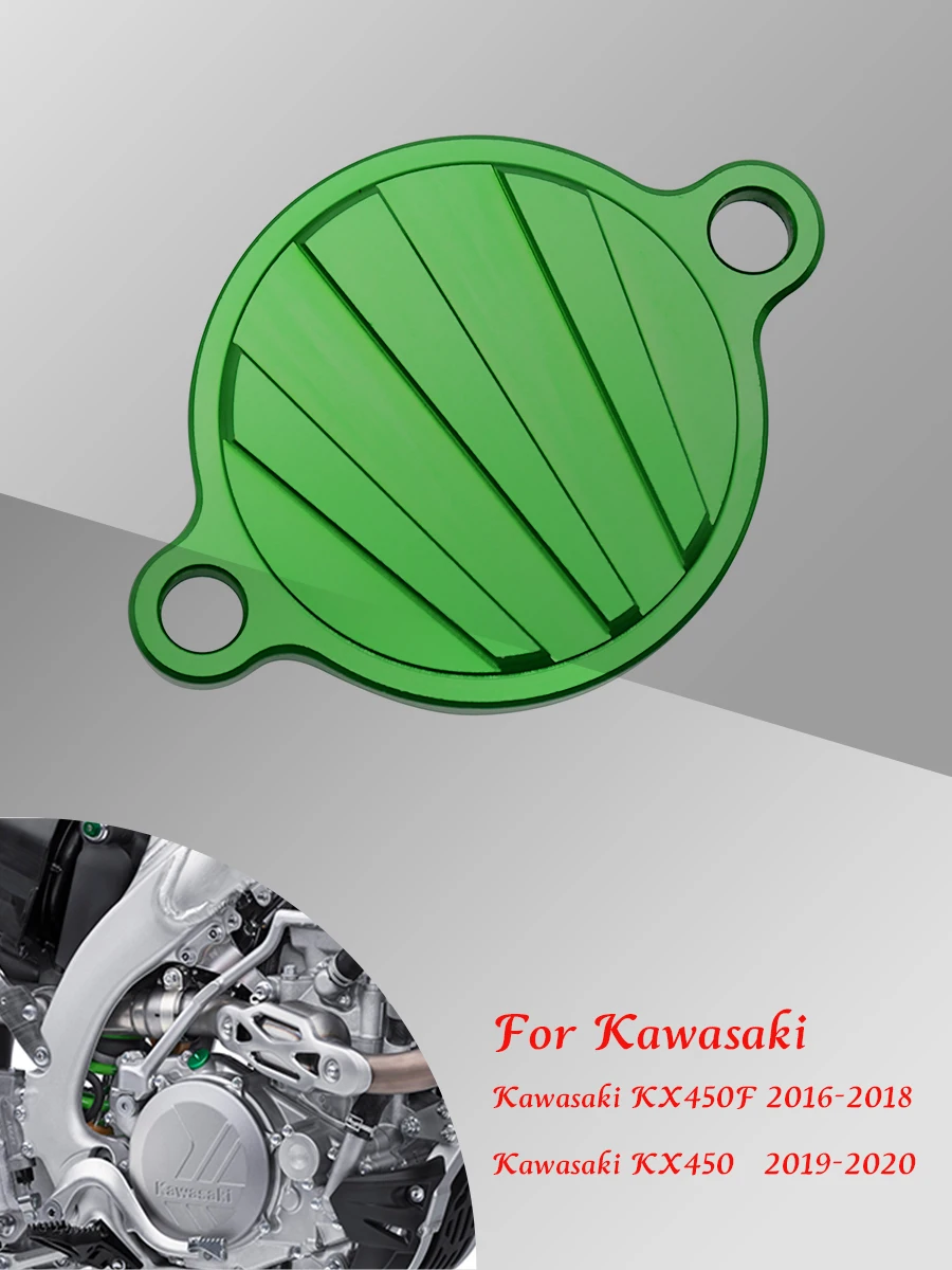 

CNC Billet Motorcycle Engine Oil Plug Filter Cover Cap For Kawasaki KX450F KX 450 450F 2016 2017 2018 2019 2020 Dirt Pit Bike