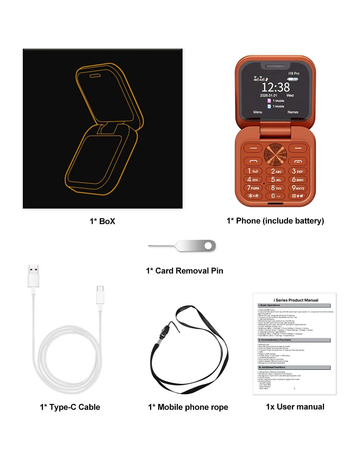 SERVO I18PRO Mini Flip Feature Phone Dual SIM Standby Magic Voice 3.5mm Audio Jack Blacklist 1.77" Pocket Mobile Phone Vibration