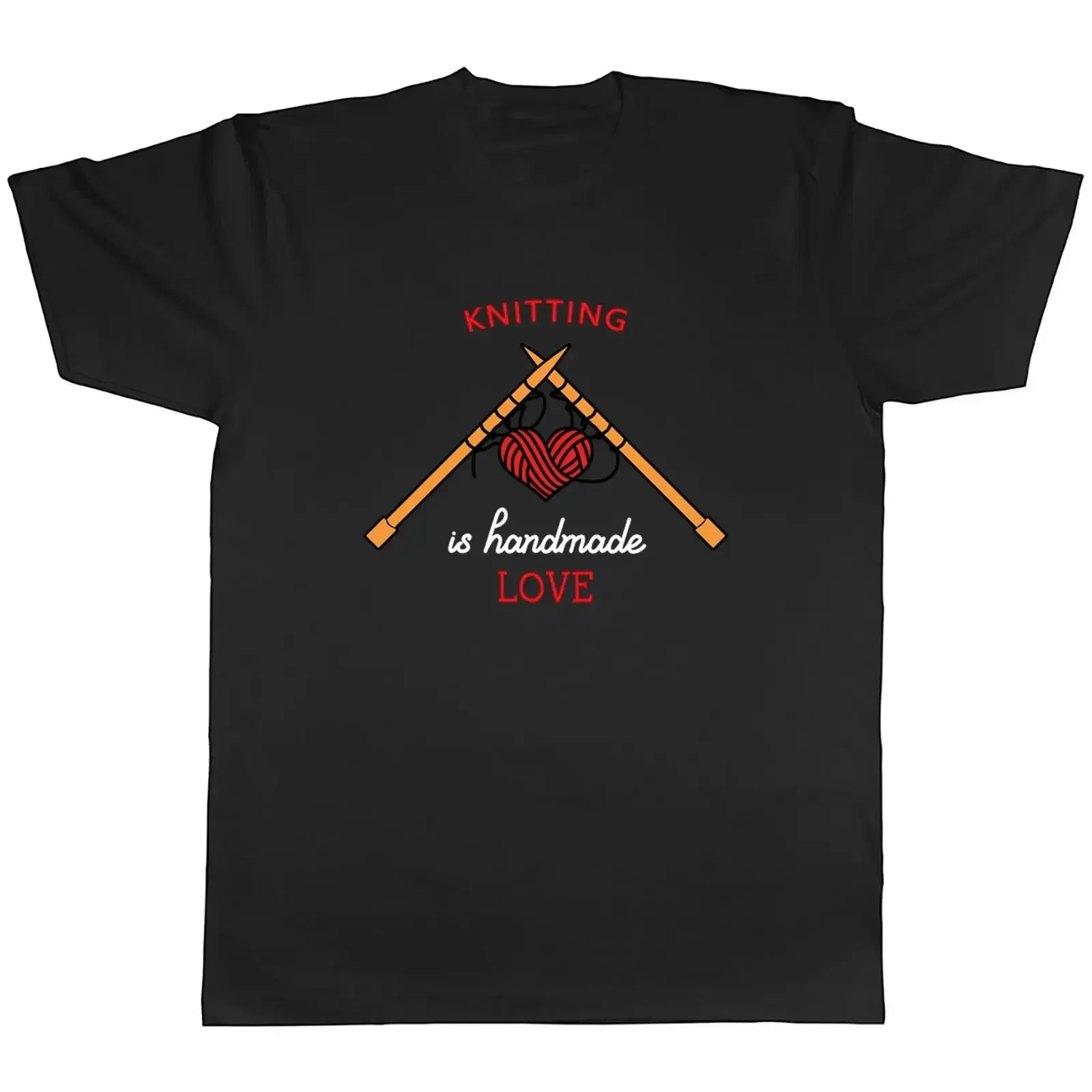 Knitting is Handmade Love Crochet Sewing Men's T Shirt Top vintage Washed homme fashion Breathable Soft designer clothes