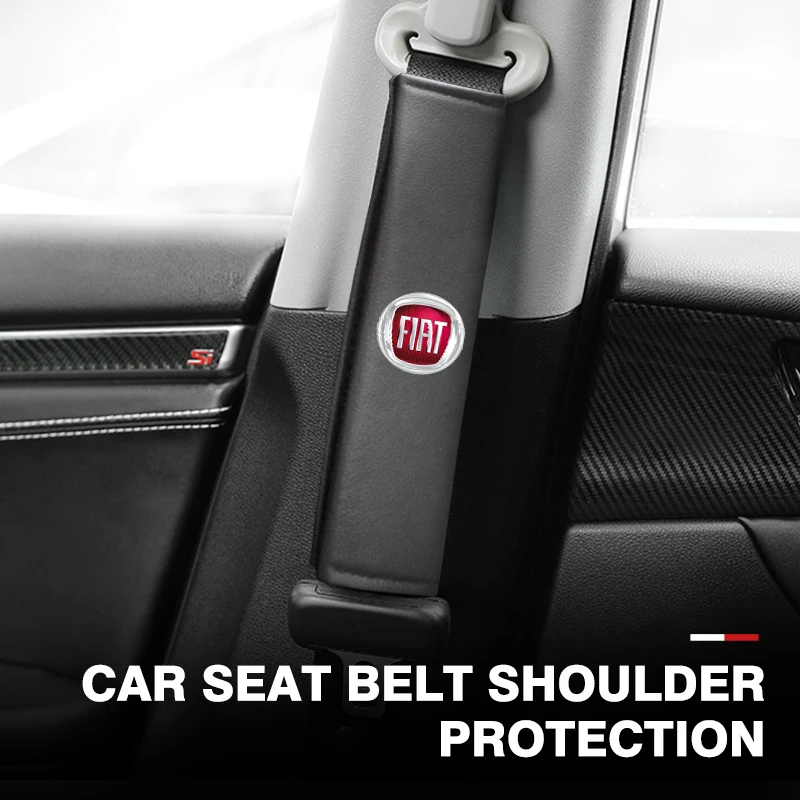 Leather Car Seat Belt Safety Shoulder Cover Protection Pad For Fiat 500 Grande Punto Tipo Stilo Palio Astra Bravo Panda