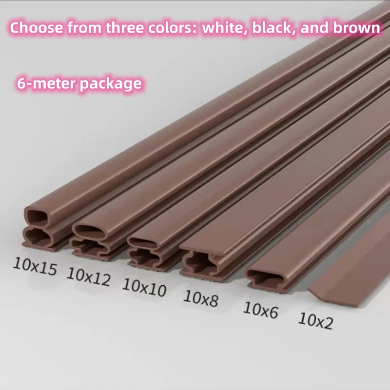 Silicone Self-Adhesive Sealing Tape, 6m, Soundproof, Door Stop, Window, Sealing, Moisture Proof, Strong Adhesive Tape