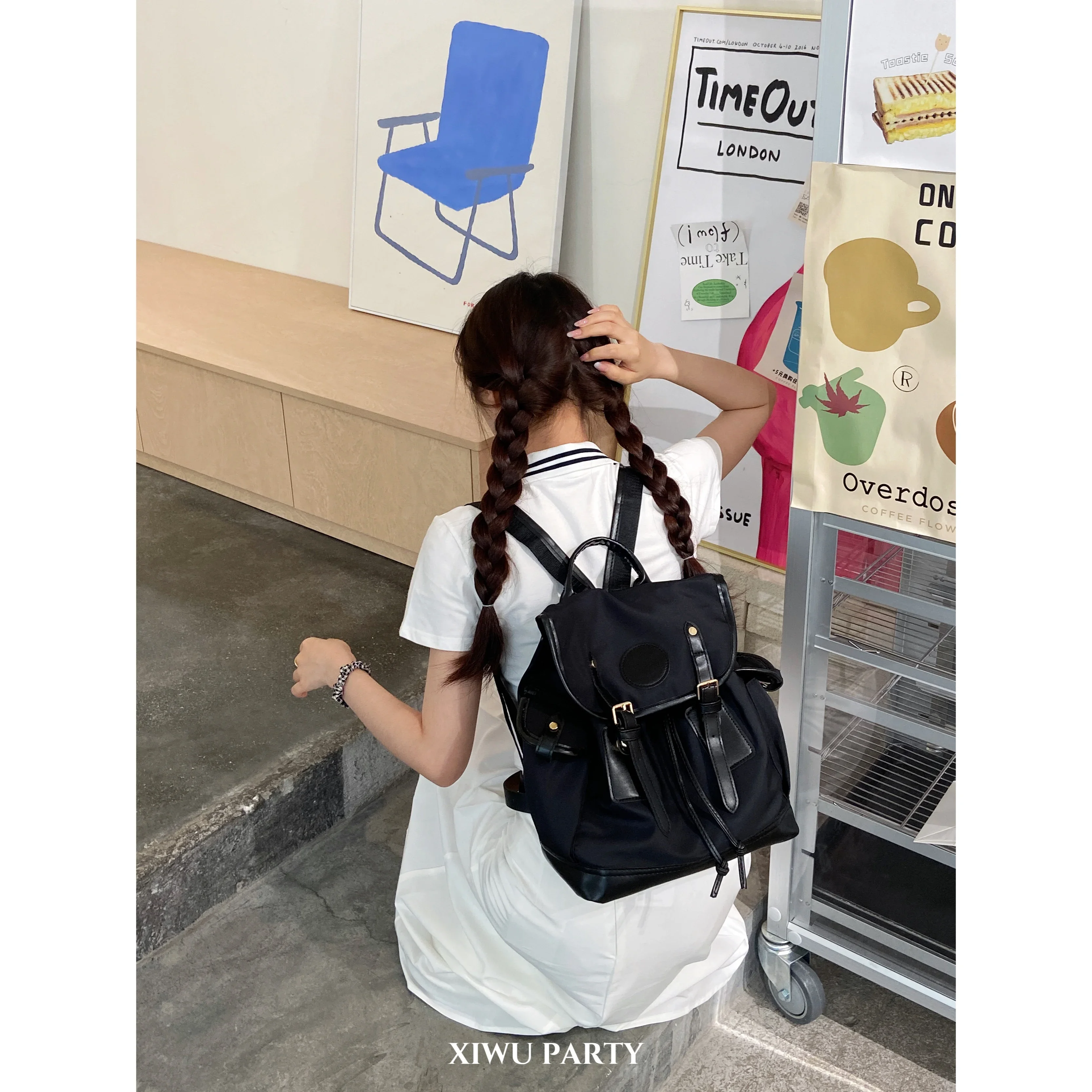 Japanese Style Cute Pu Leather Girls Backpack Preppy Style Flap School Students Notebook Backpack Kawaii Travel Women Backpack