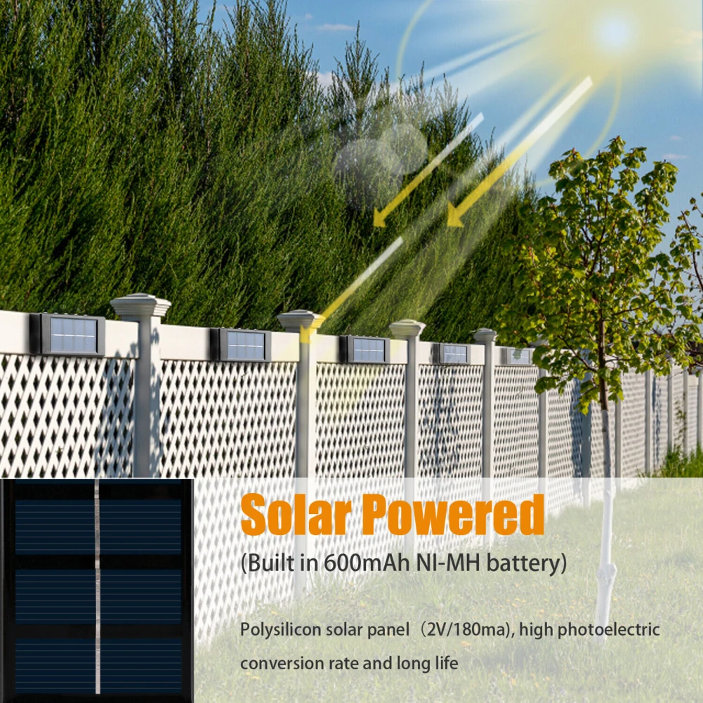 Impermeável LED Solar Wall Lamp, luzes decorativas ao ar livre, cima e baixo, jardim luz, quintal, rua, paisagem, varanda, 2pcs