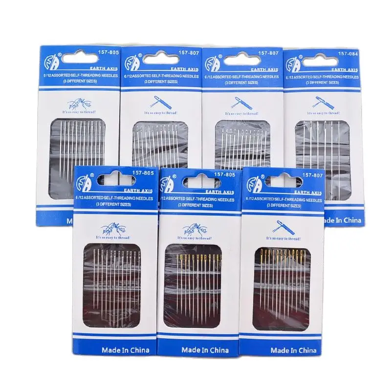 Multi-Size Blind Sewing Needles Set Easy Self-Threading Side-Hole Needlework Tools for DIY Embroidery And Clothes Sewing