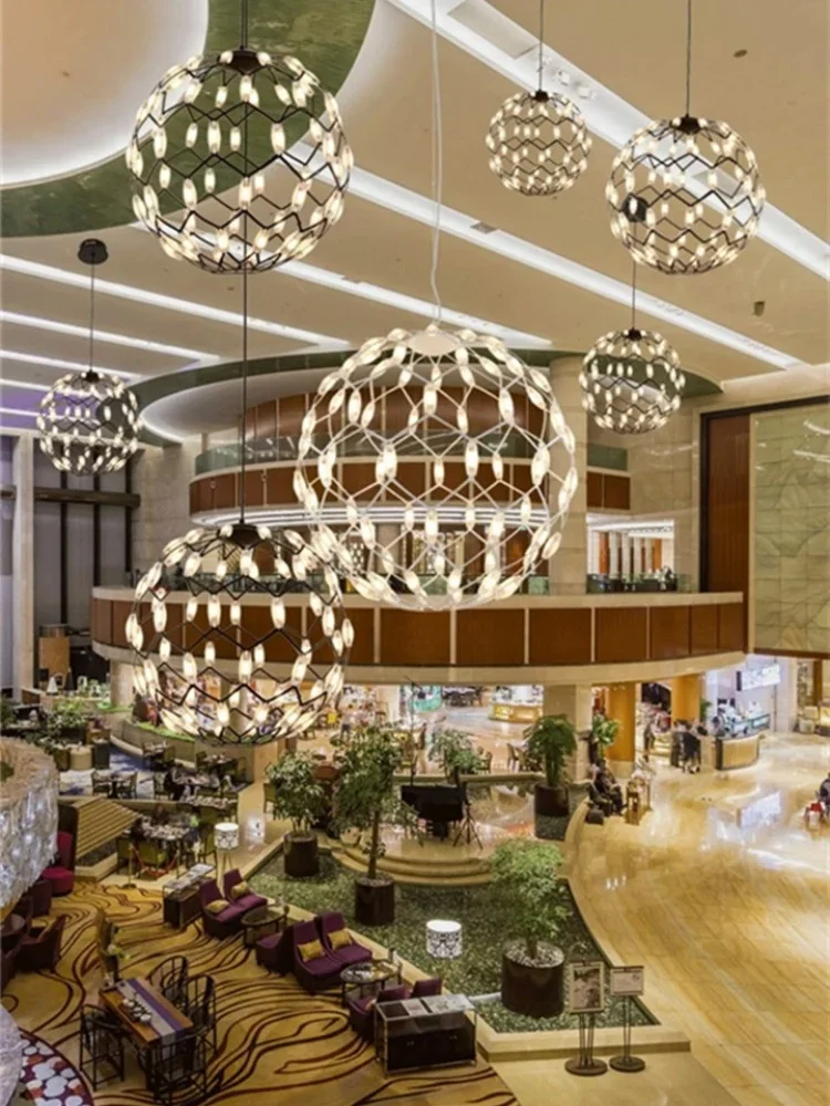 

Nordic Round LED Pendant Light Modern Simple Modern Simple Creative Restaurant Coffee Shop Shopping Mall Engineering Chandelier