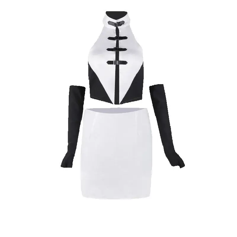 Sexy Ds Costume Femminile Hip Hop Vestiti Discoteca Bianco Dj Costume Bar Donne Gogo Danza Costumi di Scena Pole Dance Vestiti DQS6244