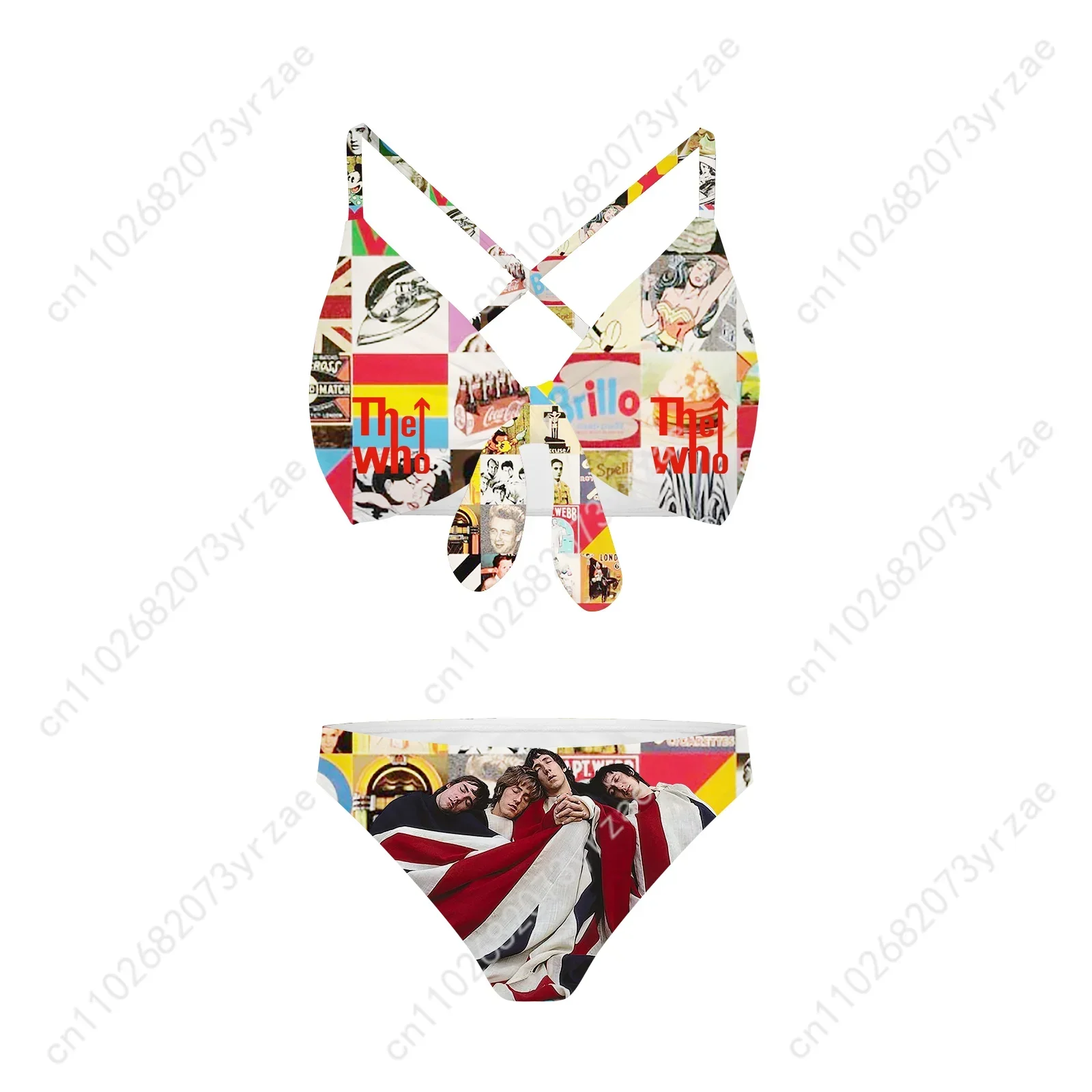 The Who Beachwear Cross Strap Suspenders Swimsuits Womens Personalized Bikini Pool Party Beach Swimwear Customize Bathing Suits