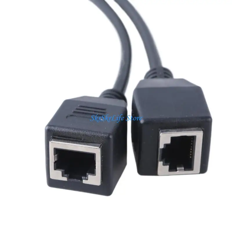 

E65E Multiple Device RJ45 LAN Networking Splitter 1 Male to 2 Female Y Adapter Cable Ethernet Extension Cable