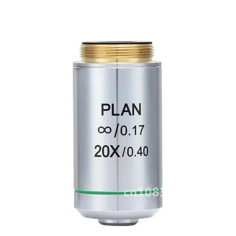 Silver Biological Microscope 4X 10X 20X 40X 100X Infinity Plan Objective Lens RMS Thread for Olympus Microscope