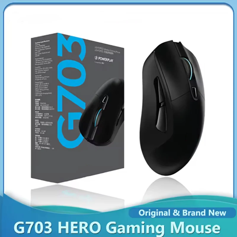 G703 Lightspeed souris de jeu sans fil Hero 25K capteur Lightsync RGB léger en option adapté aux ordinateurs portables PC