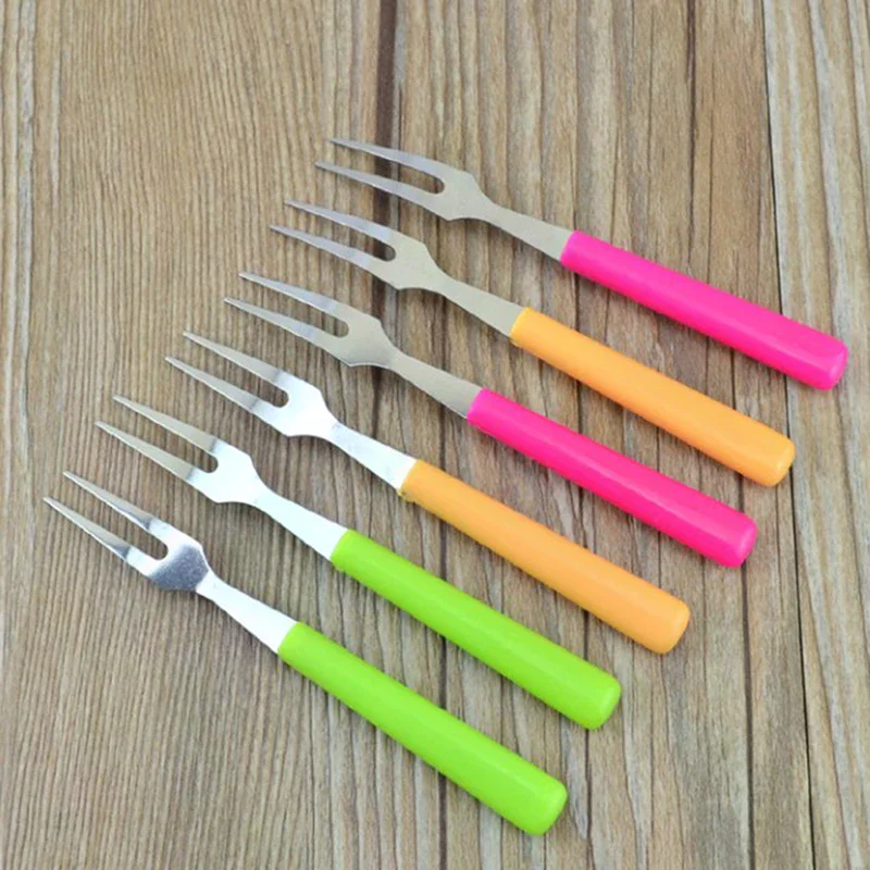 [MA]6Pcs Fruit Fork Stainless Steel Cake Dessert Forks Lovely Mini Fork Used For Cake Party Snail Fork Restaurant[MA]