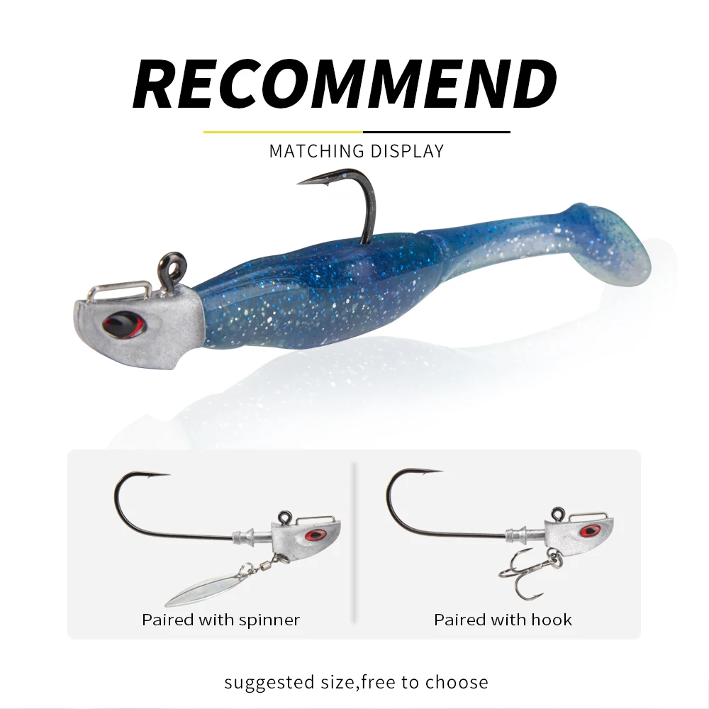 Imagem -03 - Jig Head Hooks Gancho Pareado Farpado Spoon Spinner para Soft Worm Equipamento de Pesca 7g 10g 14g 21g D1-metal