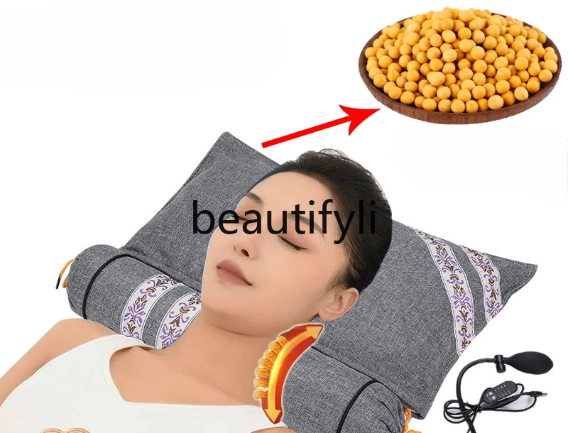 

Heating cervical spine pillow, protecting cervical spine, helping sleep, hot compress physiotherapy, cylindrical sleeping pillow