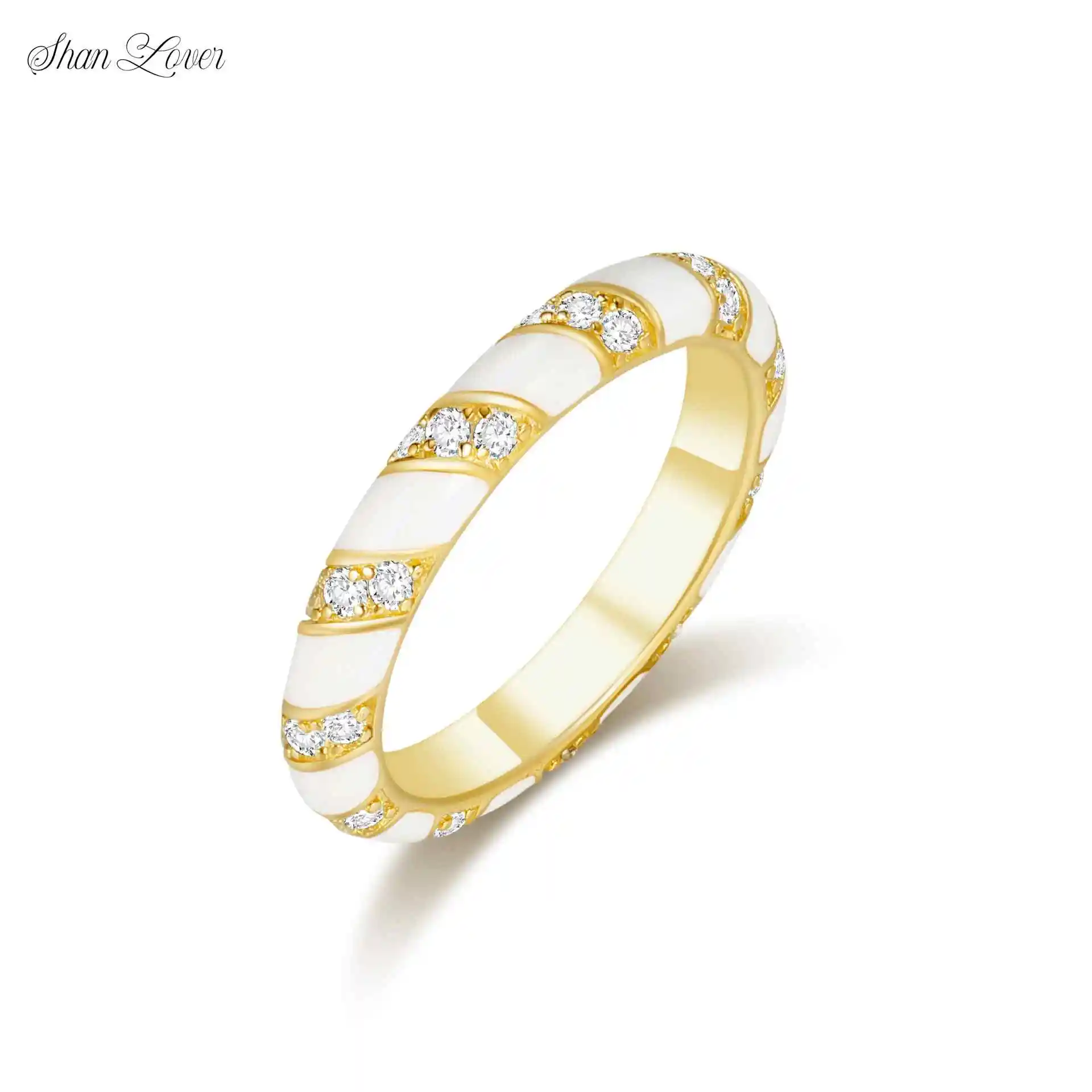 

ShanLover Brand Hot Sales High Quality 925 Sterling Silver Diamond Ring Diamond Encrusted Trendy Women Fashion Jewelry