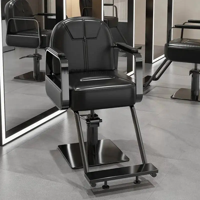 Sillón de Barbería Clásico de Lujo, Moderno, Giratorio, Ajustable en Altura, Accesorios para Barbería
