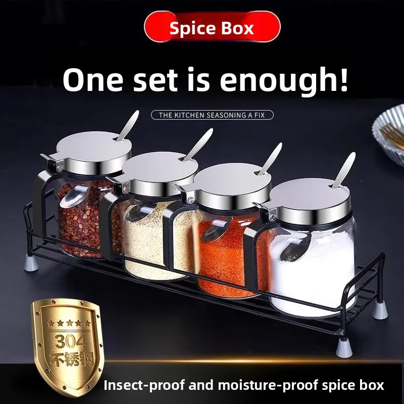 

Стеклянная бутылка для приправ, кухонный контейнер для хранения соли и специй, набор органайзеров для соли и глутамата натрия для домашнего использования, роскошный стильный дизайн