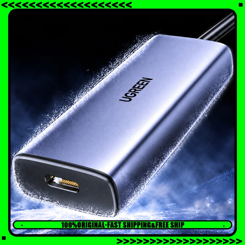 UGREEN CM858 65804 4-Port USB 3.0 Hub, USB-C to 4 USB-A 5Gbps Adapter, Aluminum Alloy, 0.2m Cable, USB-C 5V Power Input