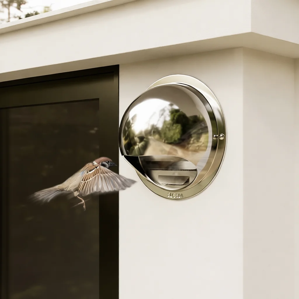 304 Stainless Steel Air Ventilation Grill Cover External Exhaust Pipe Hood Rainproof Wind Protection Outlet