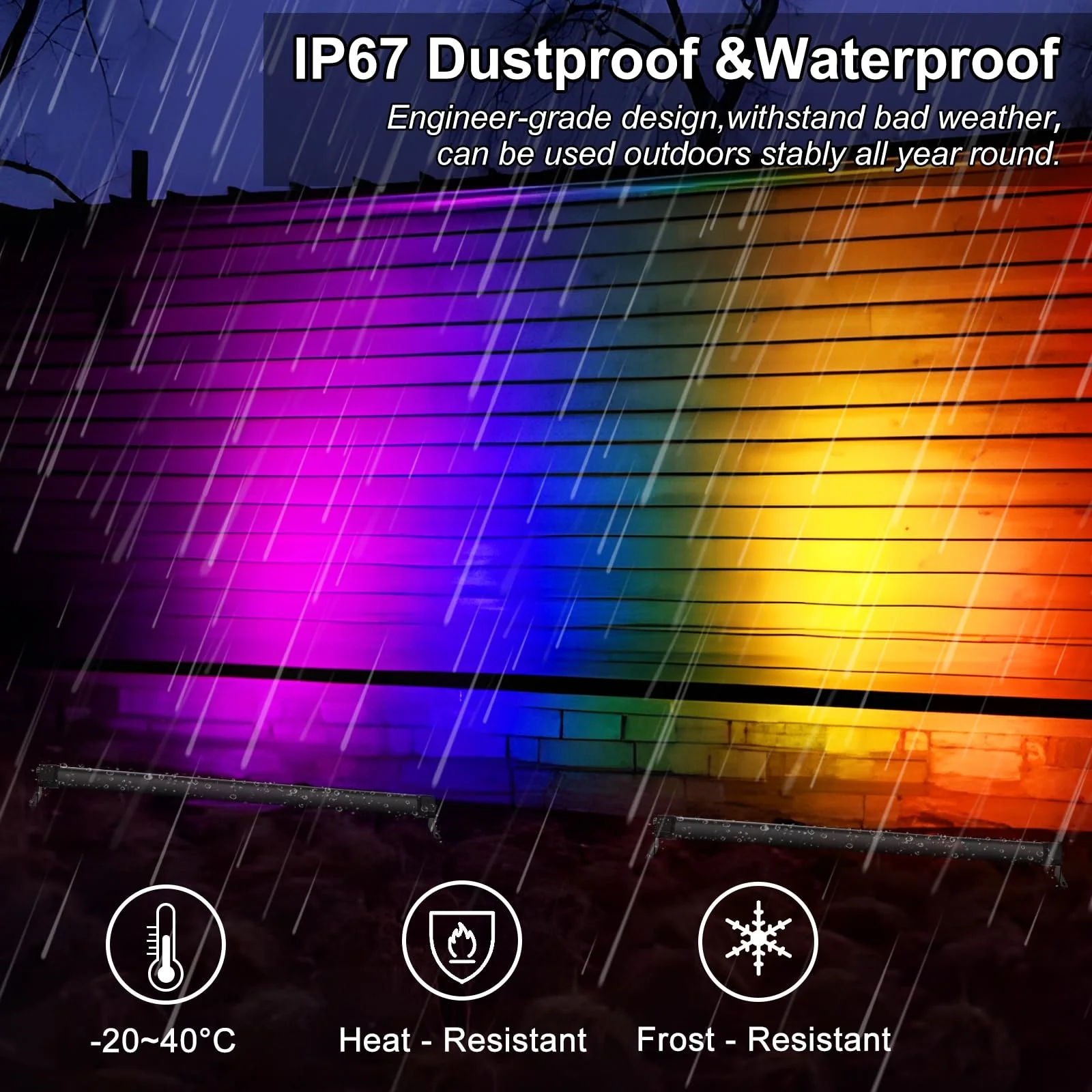 36W Remote Control RGBW Wall Washers Light Aluminum Linear Lamp IP67 Waterproof Smart LED Light Strip for Landscape Lighting for