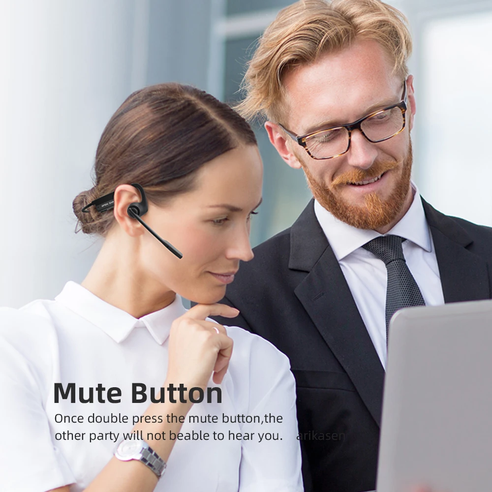 Open-Ear-Kopfhörer mit Mikrofon, Bluetooth-Headset mit Mikrofon, Bluetooth-Kopfhörer mit geräuschunterdrückendem Mikrofon, kabelloses Headset – Detail 4